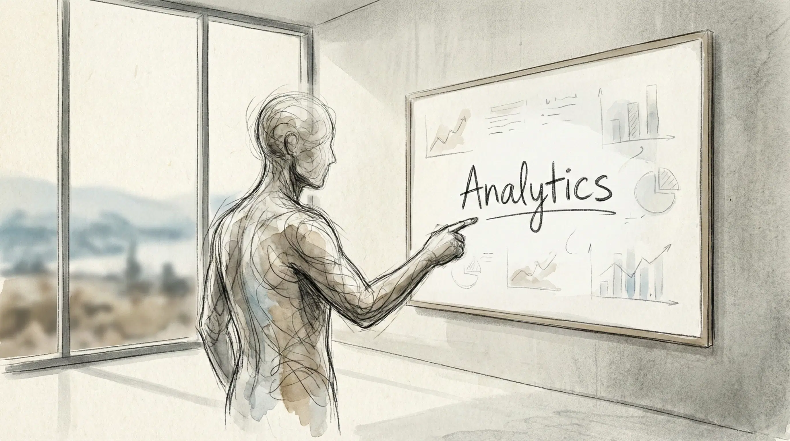 Analytics dashboard mockup with growth arrows, charts, and engagement metrics around a resume page.